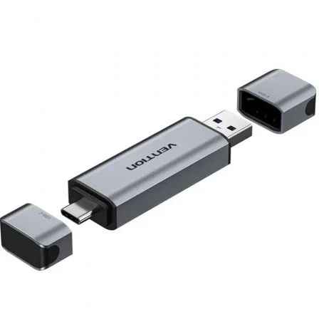 Vention Lector de tarjetas externo CLLH0 USB 3.0 y USB Tipo-C Gris